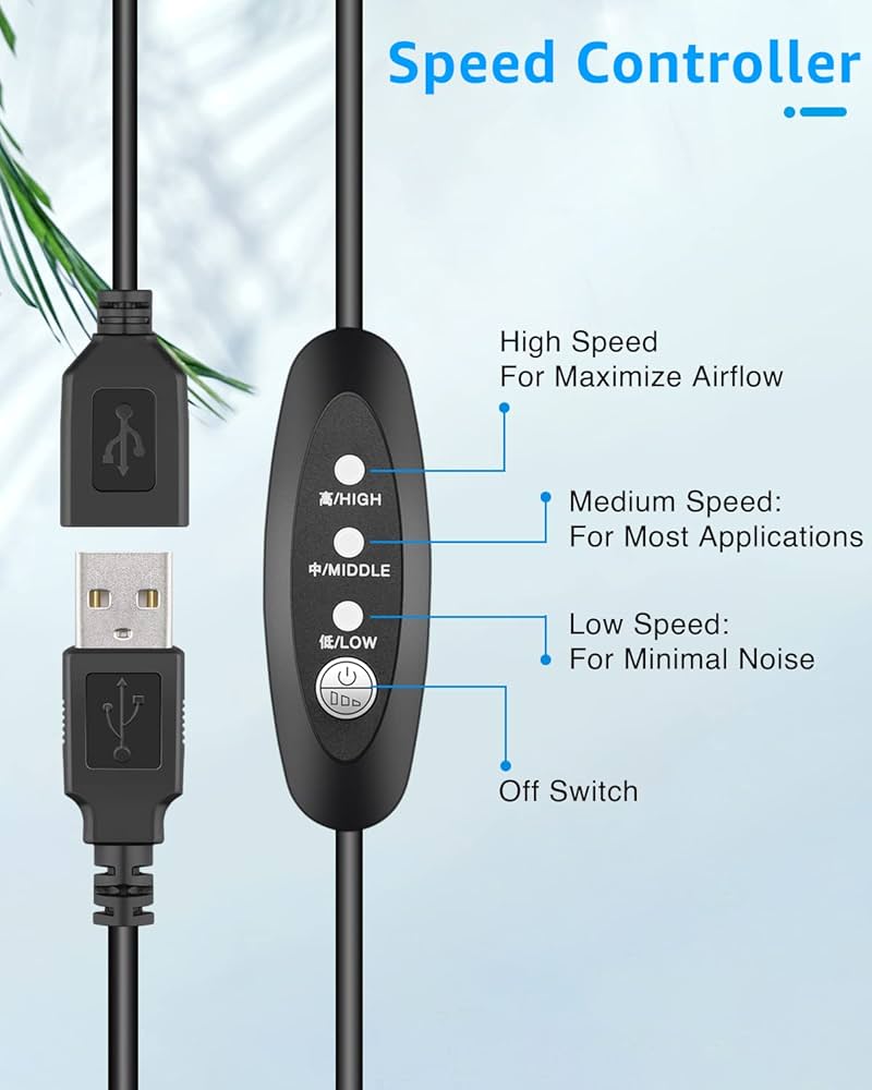 【新品未使用❗️】 USB BESKTOP DOUBLE FAN 4 Speed 5 Wire PULL CHAIN Fan SWITCH Replaces Dayton